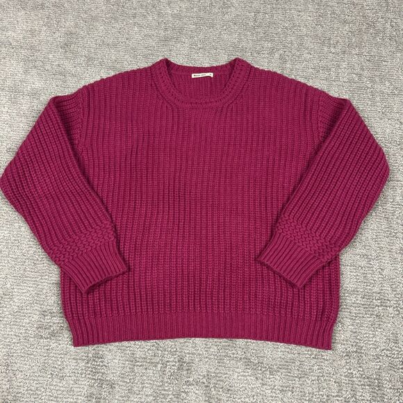 Marine Layer Sweaters - Marine Layer Sweater Womens XL Rose Violet Oversized Crew Merino Wool Ribbed